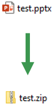 Rename pptx to zip